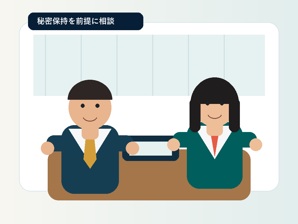秘密保持を前提に会社売却を相談する経営者とアドバイザー